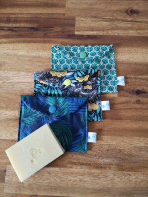 Pochette à savon solide faite main, accessoire zéro déchet