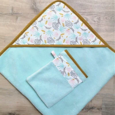 set de bain feuilles