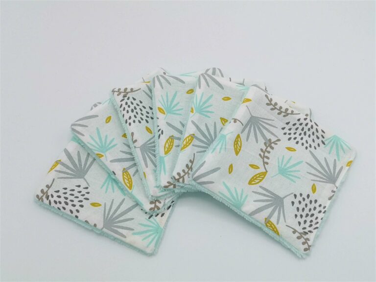 Lingettes feuilles vertes et grises