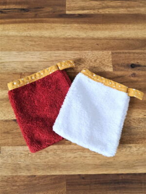 Gant de toilette enfant d'apprentissage personnalisé, fait main France