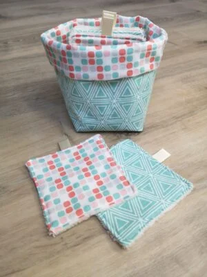 Panier et 6 lingettes lavables