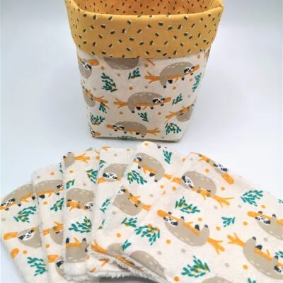 Panier et 6 lingettes lavables