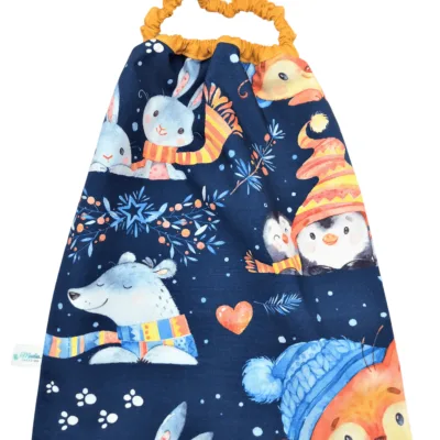 Serviette élastique maternelle de Noël "Animaux des neiges"
