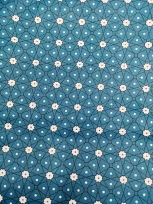 Tissu - Coton enduit - Etoiles et pois sur fond bleu