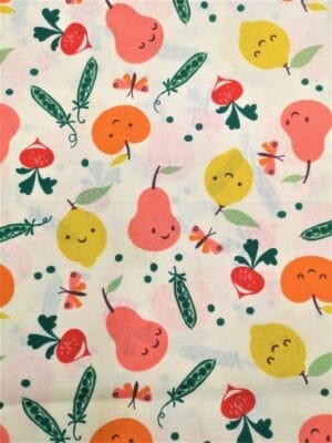 Tissu - Coton - Fruits et légumes en folie