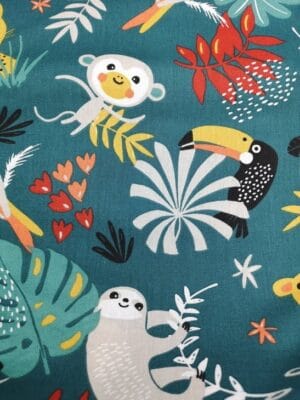 Tissu - Coton - Jungle vert