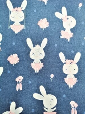 Tissu - Coton - Lapins ballerines