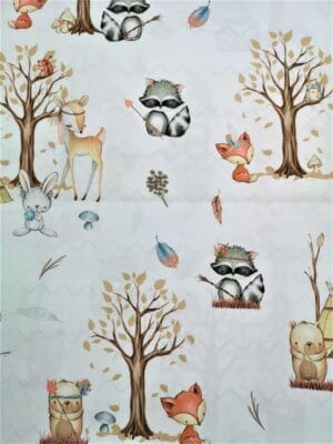 Tissu - Designer - Animaux des bois bohèmes