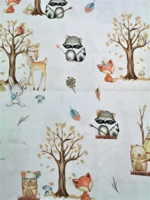 Tissu - Designer - Animaux des bois bohèmes