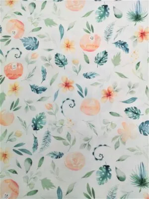 Tissu - Designer - Fleurs de pêche