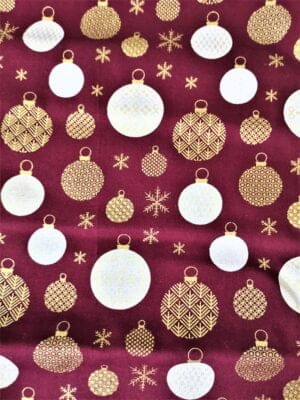 Tissu - Noël - Boules de Noël