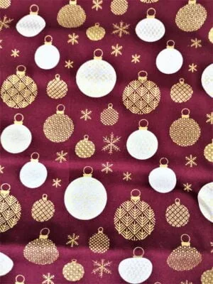 Tissu - Noël - Boules de Noël