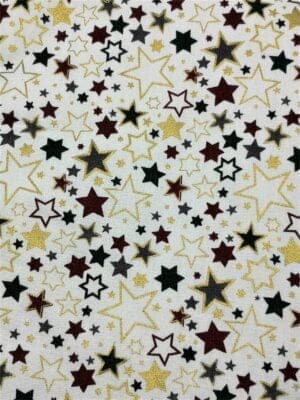 Tissu - Noël - Etoiles scintillantes