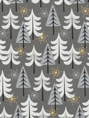 Tissu - Noël - Sapins gris