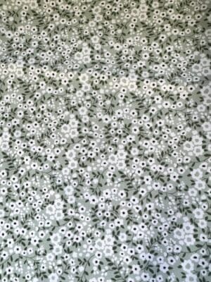 Tissu - Designer -Petites fleurs vertes